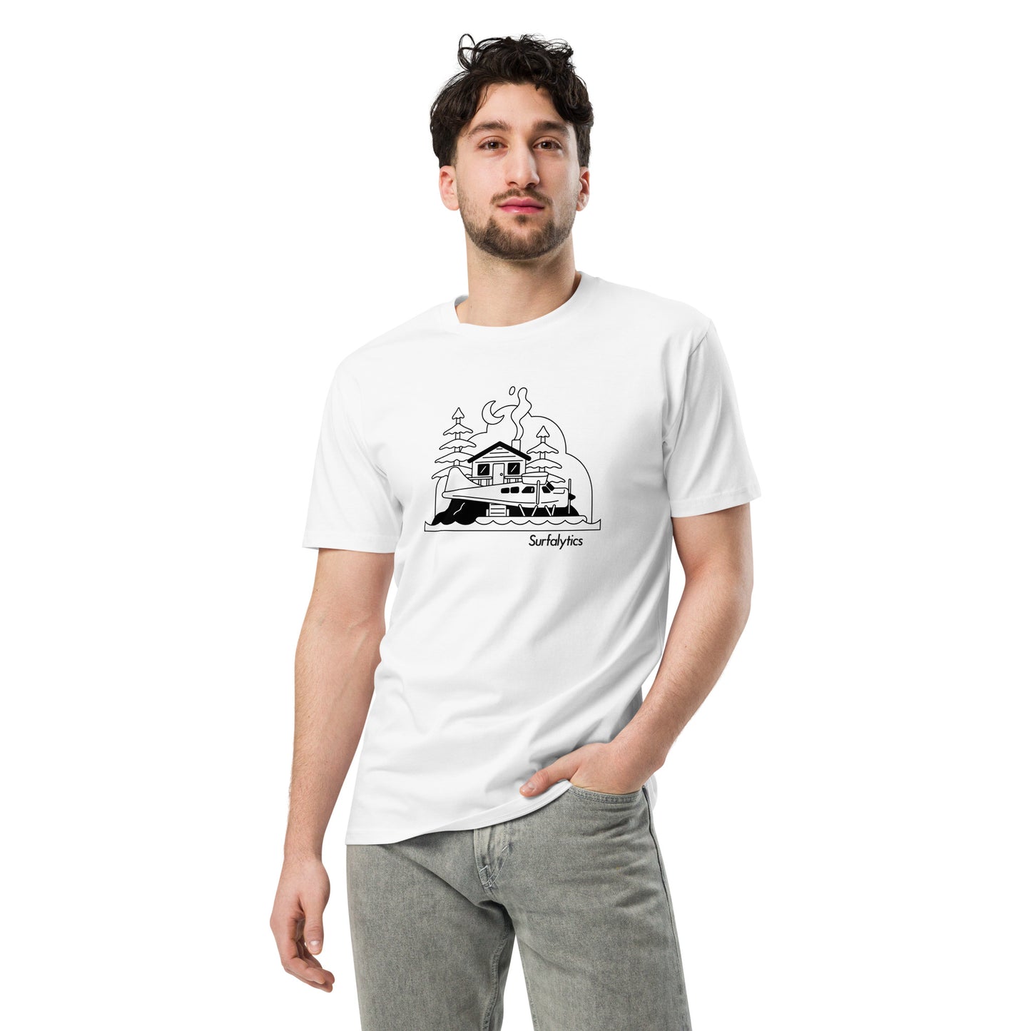 Sea_Plane_B&W - Premium t-shirt