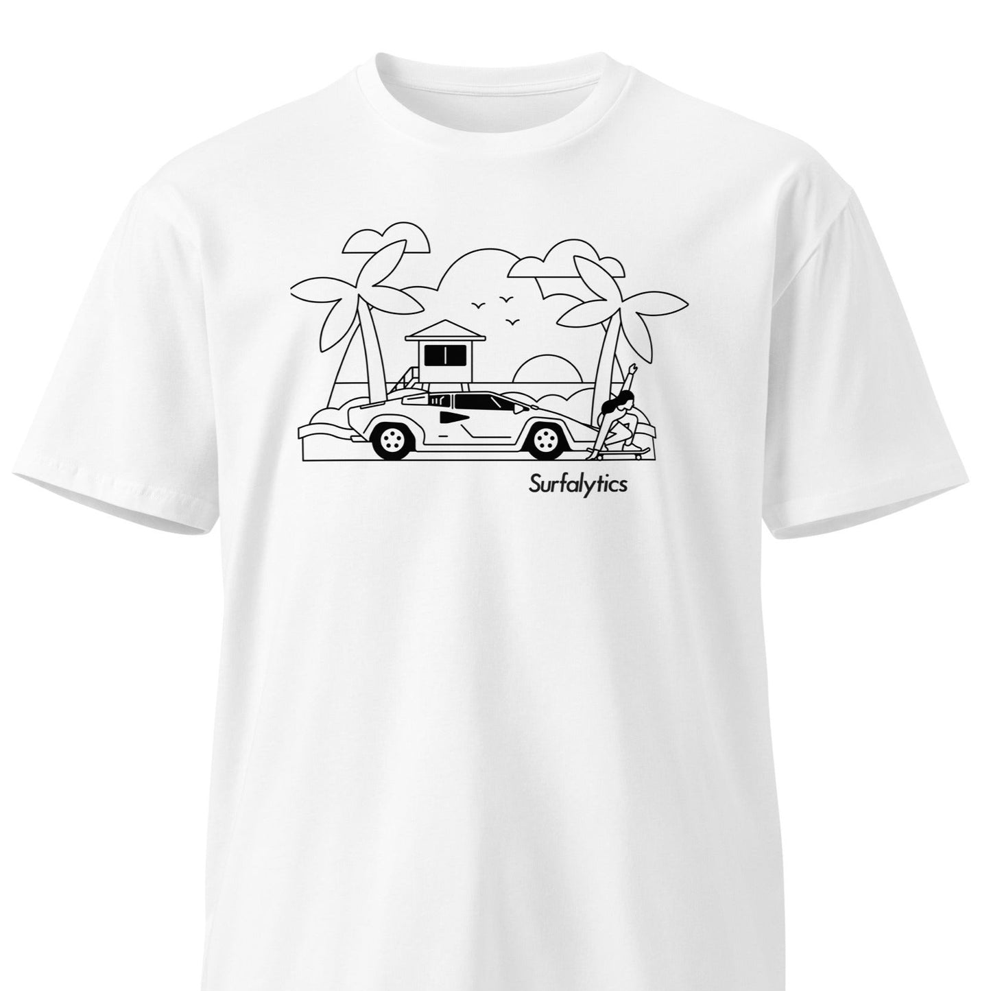 Lamborghini_Countach_B&W - Premium t-shirt